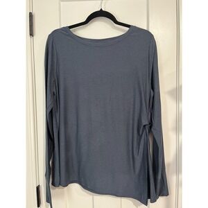 Old Navy Active Cloud 94 Soft Go Dry Womens L Top Drape Side Long Sleeve Blue